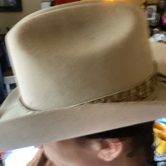 Leather Band Only - Cream & Bronze Gator Embossed Hat Band - Picture 6 of 6